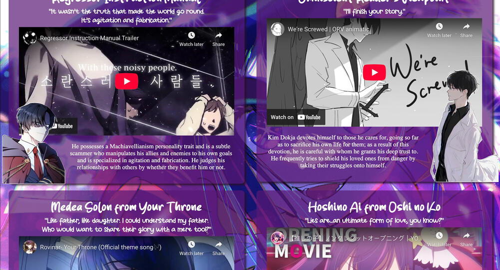 Fav Characters Site